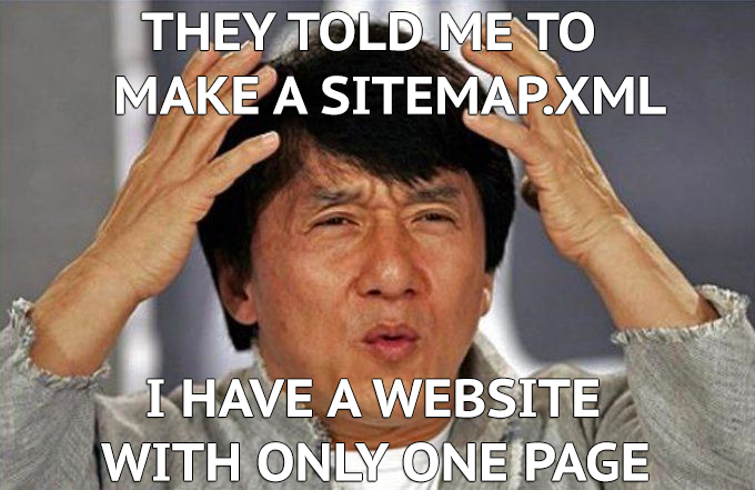 They told me to make a sitemap.xml. But I have a website with only one page